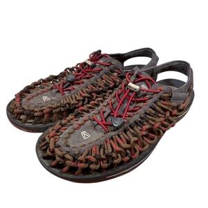 KEEN UNEEK Red & Brown Paracord Braided Rope Sport Sandals Fisherman Water Shoes